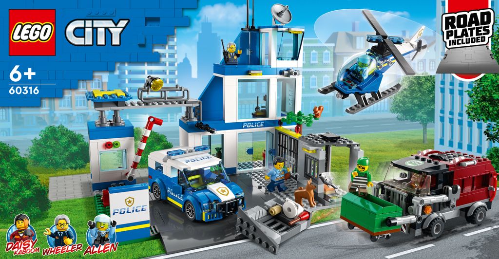 LEGO 60316 City Polizeistation mit Polizeiauto, Müllauto Produktbild 
