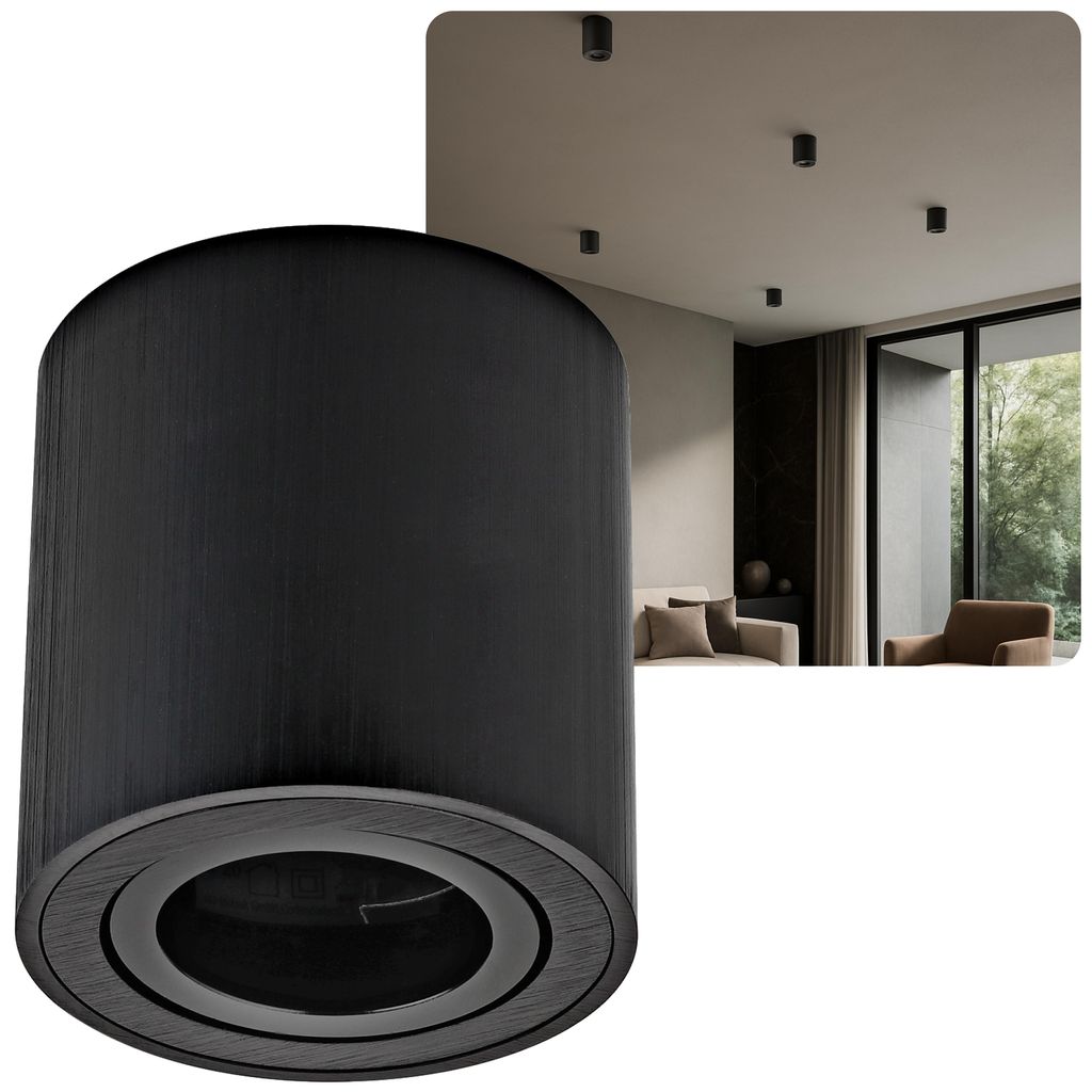 Sweet LED Aufbaustrahler GU10 rund  schwarz Aluminium Produktbild 