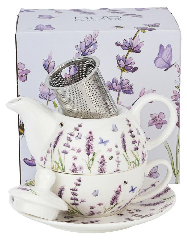 Duo | Teeservice - Tasse + Kanne - Porzellan - Cremeweiß - Produktbild 