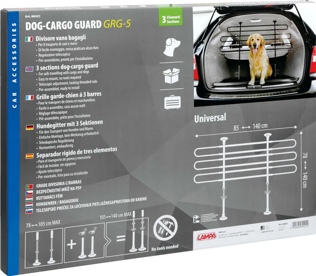 Grille de séparation GRG-5 à 3 éléments modulables en acier robuste - 4