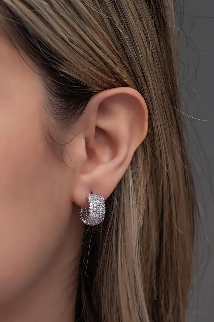 Boucles d'oreilles mariage en argent et zircons pour soirée chic - 4