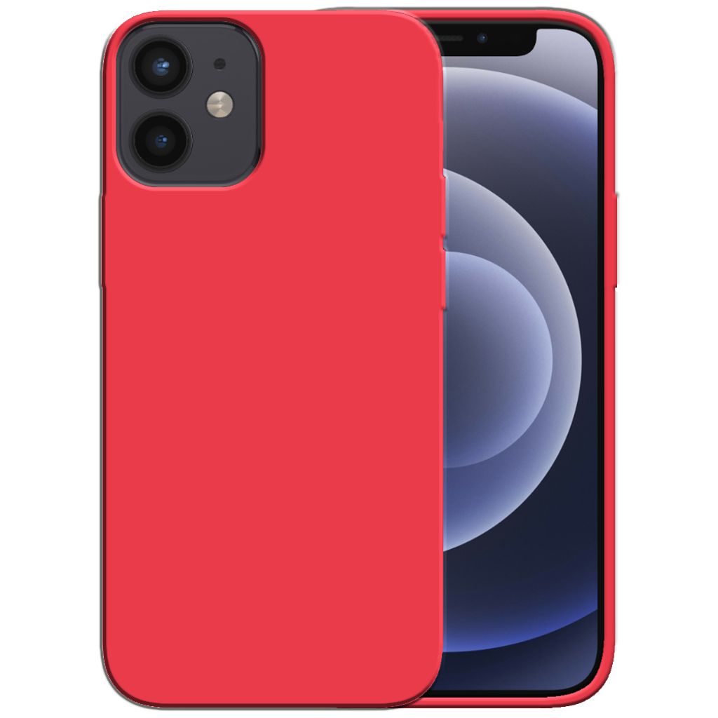 Smartphonica Silikonhülle für iPhone 12 Mini Hülle mit weicher Innenseite - Rot