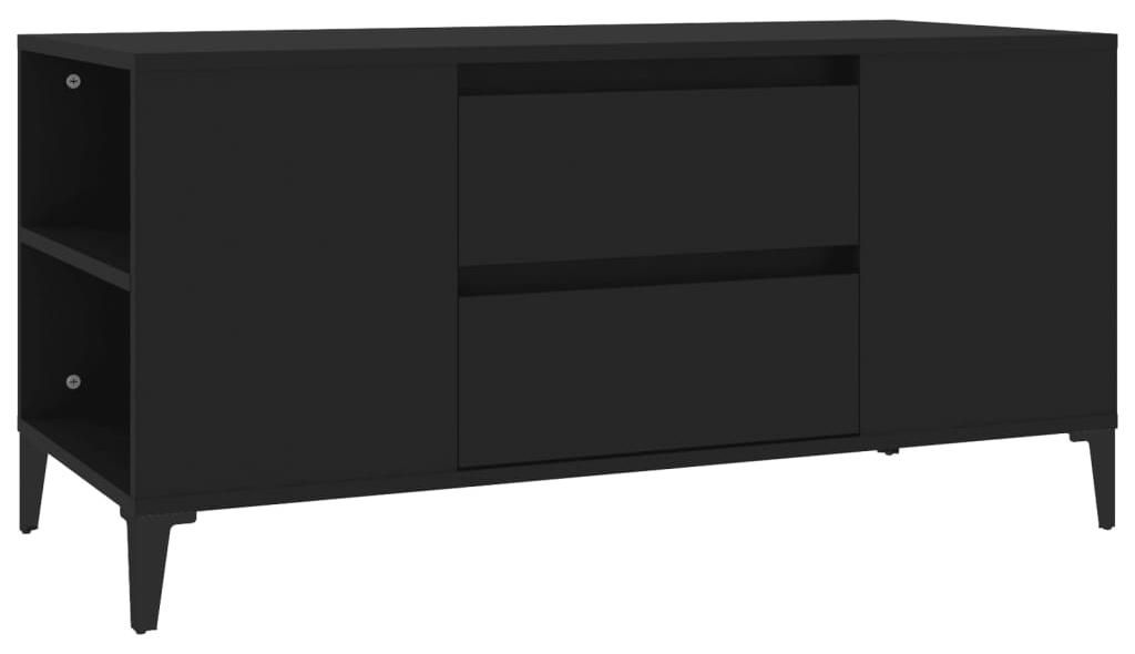 vidaXL TV-Schrank Schwarz 102x44,5x50 cm Holzwerkstoff Produktbild 