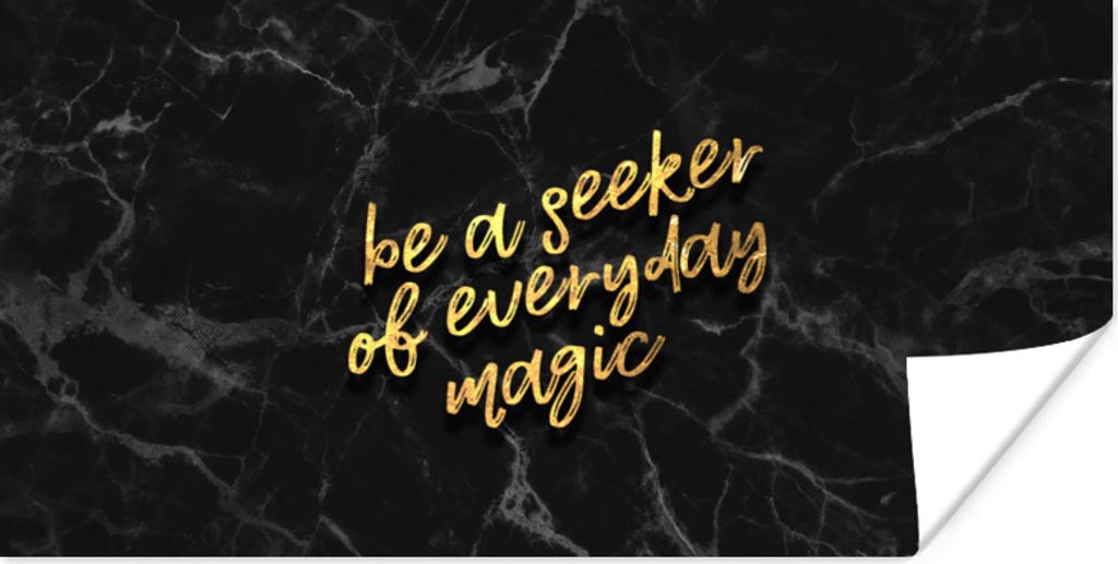 MuchoWow Poster Zitate - Magie - Gold - Marmor 150x75 cm - ohne Rahmen