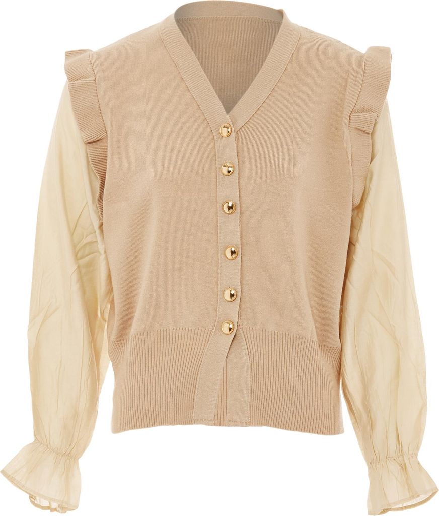 NAEMI damen strickjacke - beige, XS/S