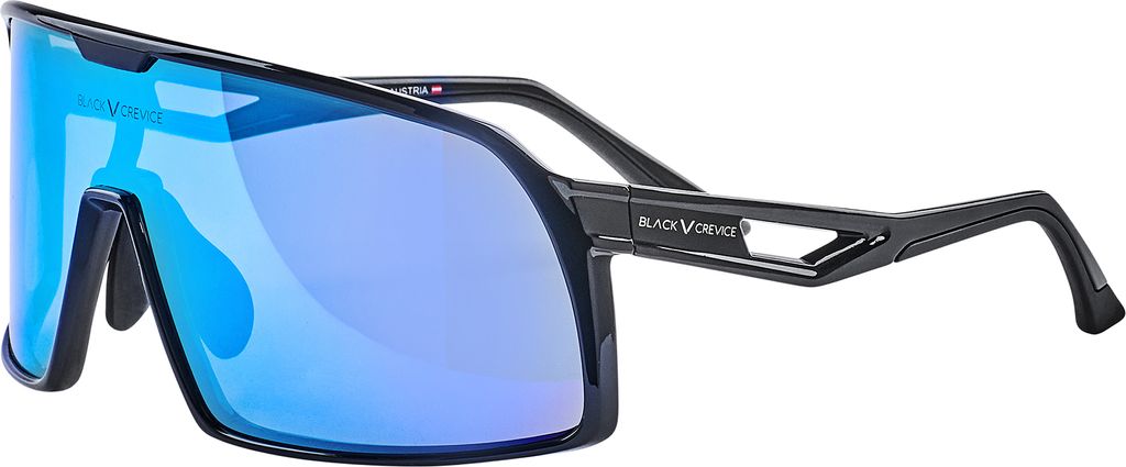 Aktueller ProdukttitelBLACK CREVICE Damen & Herren Sportbrille | 100% UV-Schutz - Cat. 3 | Schwarz/Blau