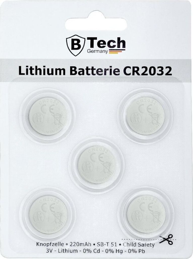 Batterie Lithium (5er Pack) CR2032 Knopfzelle-Blister