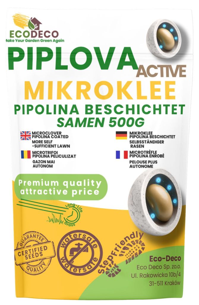 ECODECO Mikroklee Samen 500g Weiß Klee Beschichtete Clover Produktbild 