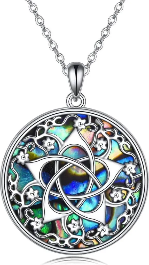 Collier Pentagramme Gaia argent 925 gravure détaillée style bohème