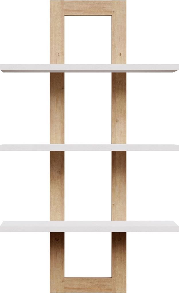 Wandregal >CHESAPEAKE< in Schnee Eiche/ Riviera Eiche Nachbildung - 70x121,1x23,6cm (BxHxT)