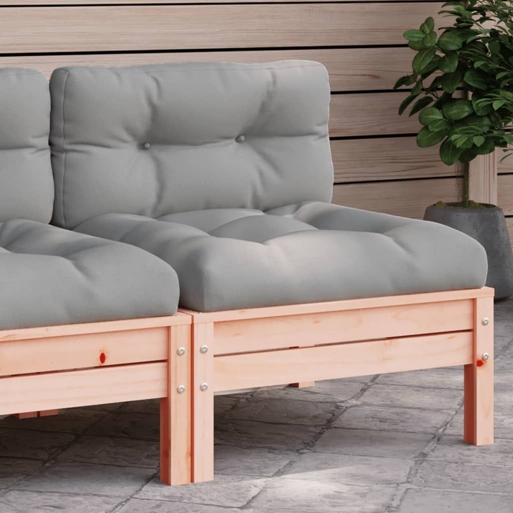 Design Gartensofa ohne Armlehnen mit Kissen Massivholz Douglasie, Gartensofas 2024 Neu