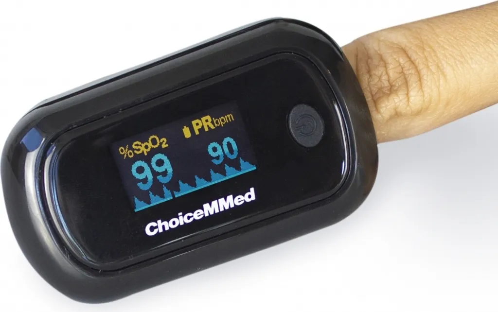 Saturomètre de doigt professionnel OLED pour SpO2 et pouls - Noir