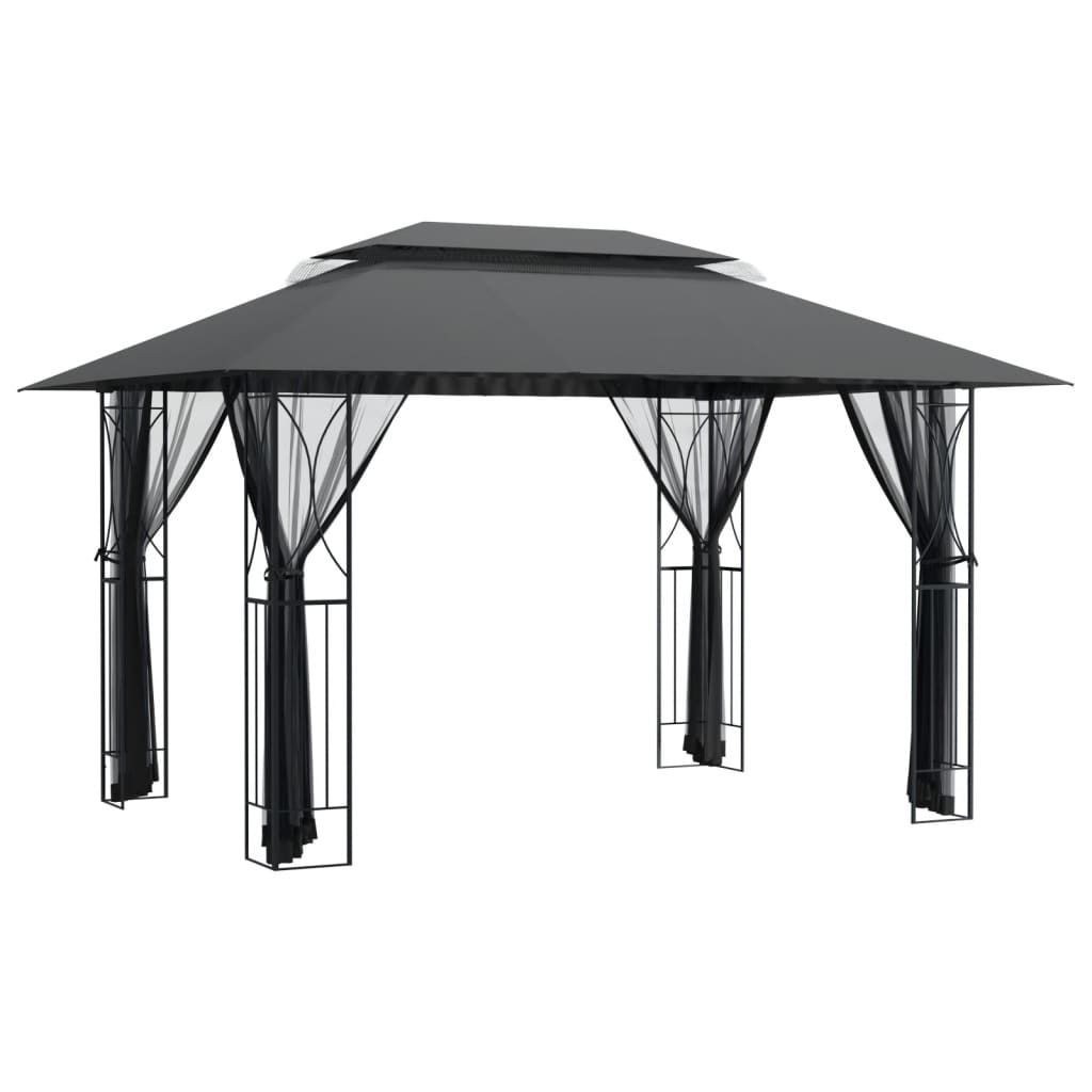 vidaXL Padiglione con pareti laterali antracite 400x300x270 Immagine del prodotto 