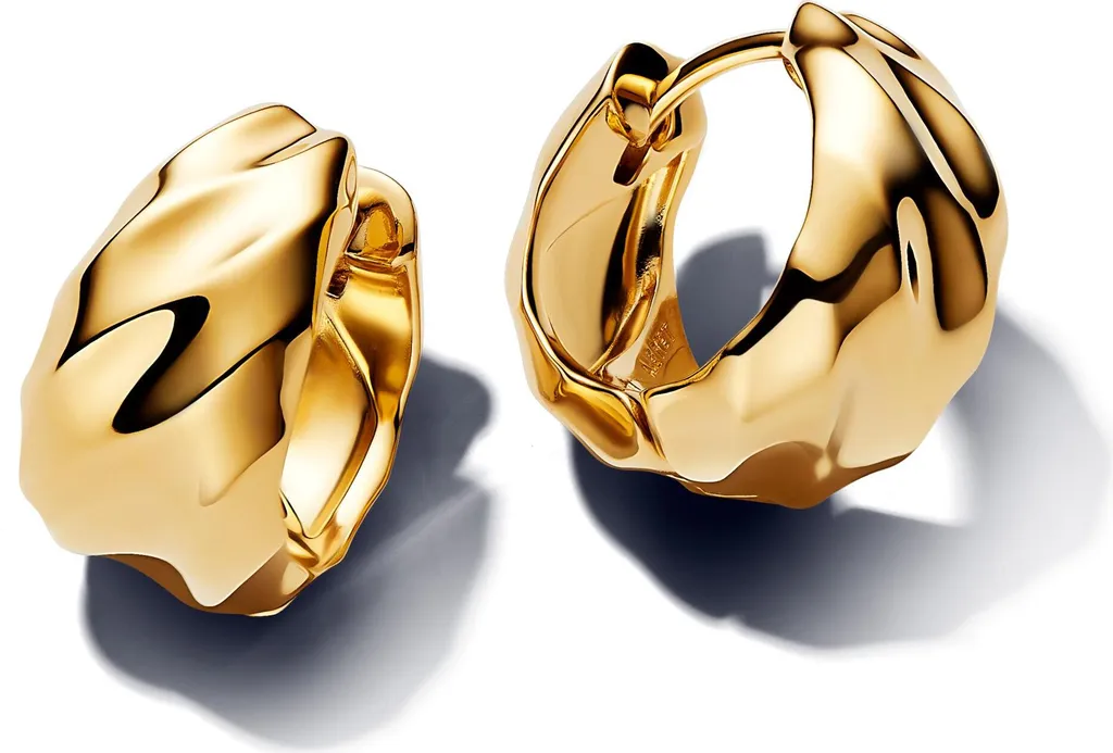Pandora 263874C00 Orecchini Cerchio Increspato - Originali e Garantiti
