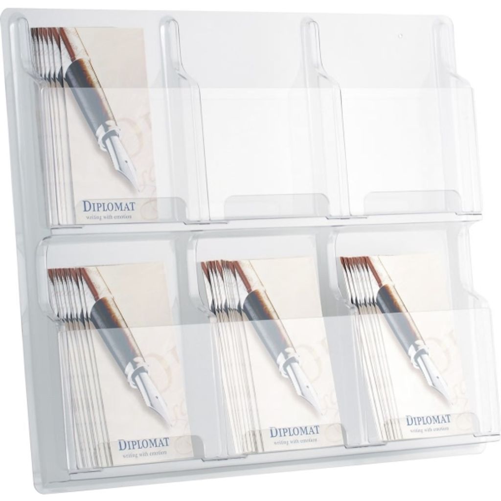 helit Wanddisplay Clearly 6 Fächer DIN A5 hoch glasklar