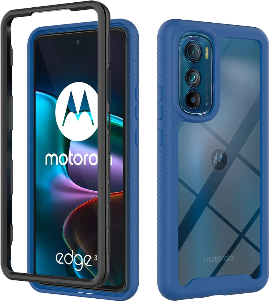 Custodia Motorola Edge 30, copertura posteriore trasparente ibrida, robusto paraurti in TPU, custodia antiurto per Motorola