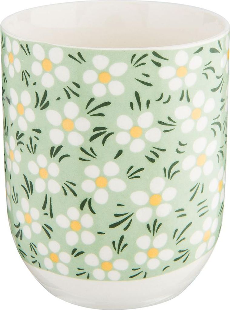 Hrnček Clayre & Eef 100 ml Zelené porcelánové kvety Obrázok produktu 