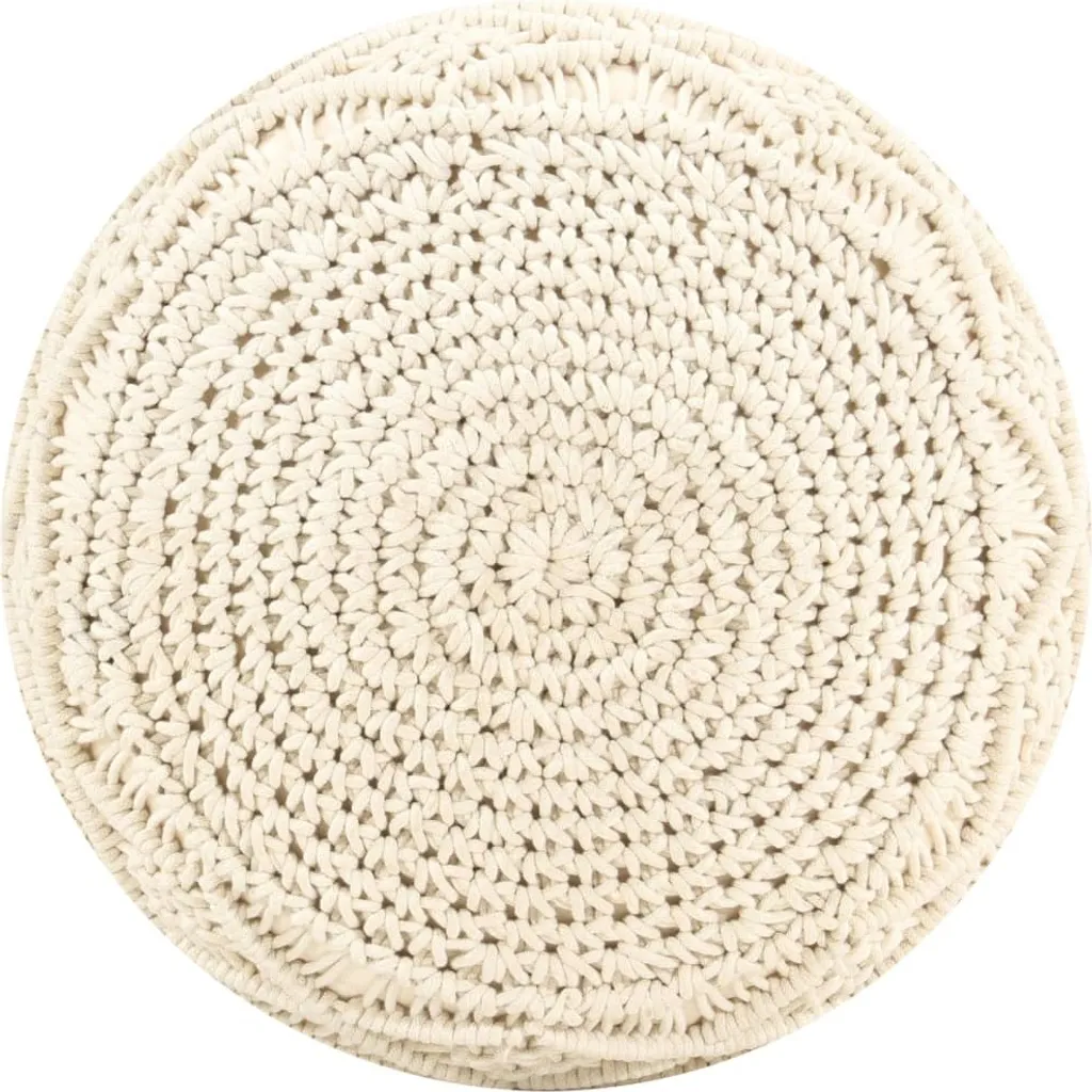 Pouf Macramé fatto a mano 45x30 cm in cotone