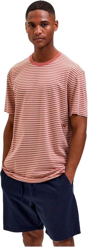 Selected Relax Butch Stripe Kurzarm-t-shirt Grün L Mann Grün L