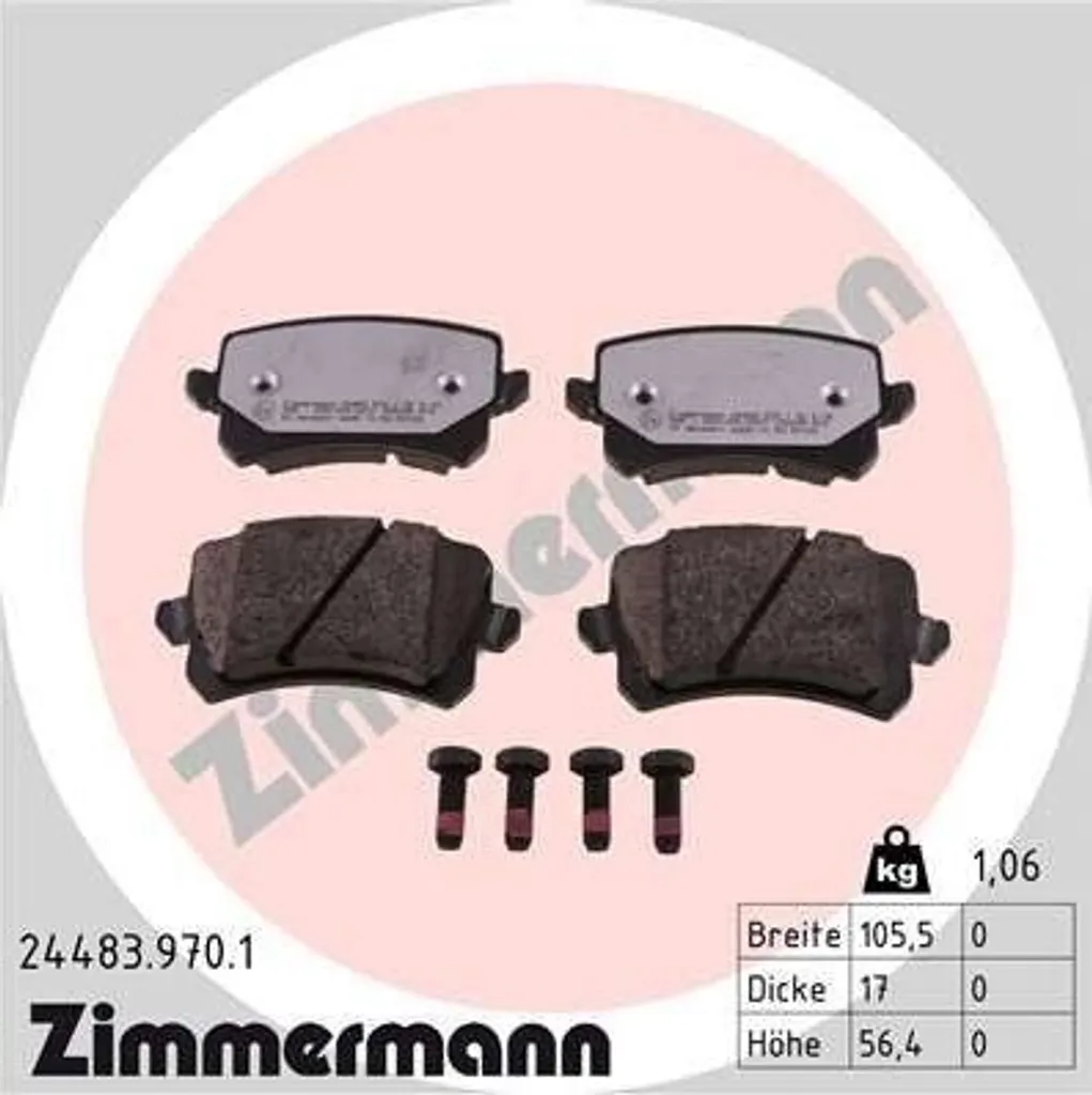Plaquettes Frein Anti-Sifflement 24483.970.1 pour VW Tiguan et Passat