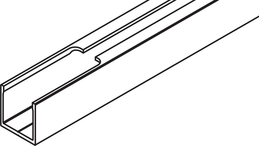 Hawa Laufschiene, mit Montageöffnung, Aluminium, eloxiert, gelocht