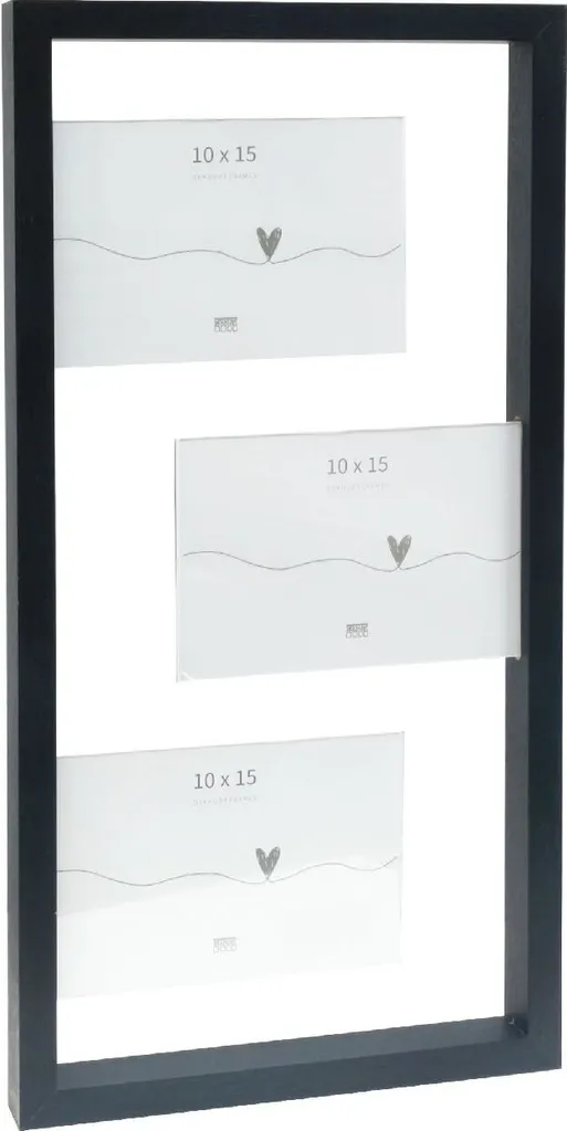 Deknudt S68UA2 Cadre Photo Noir pour 3 Photos 10x15 cm en Pêle-Mêle