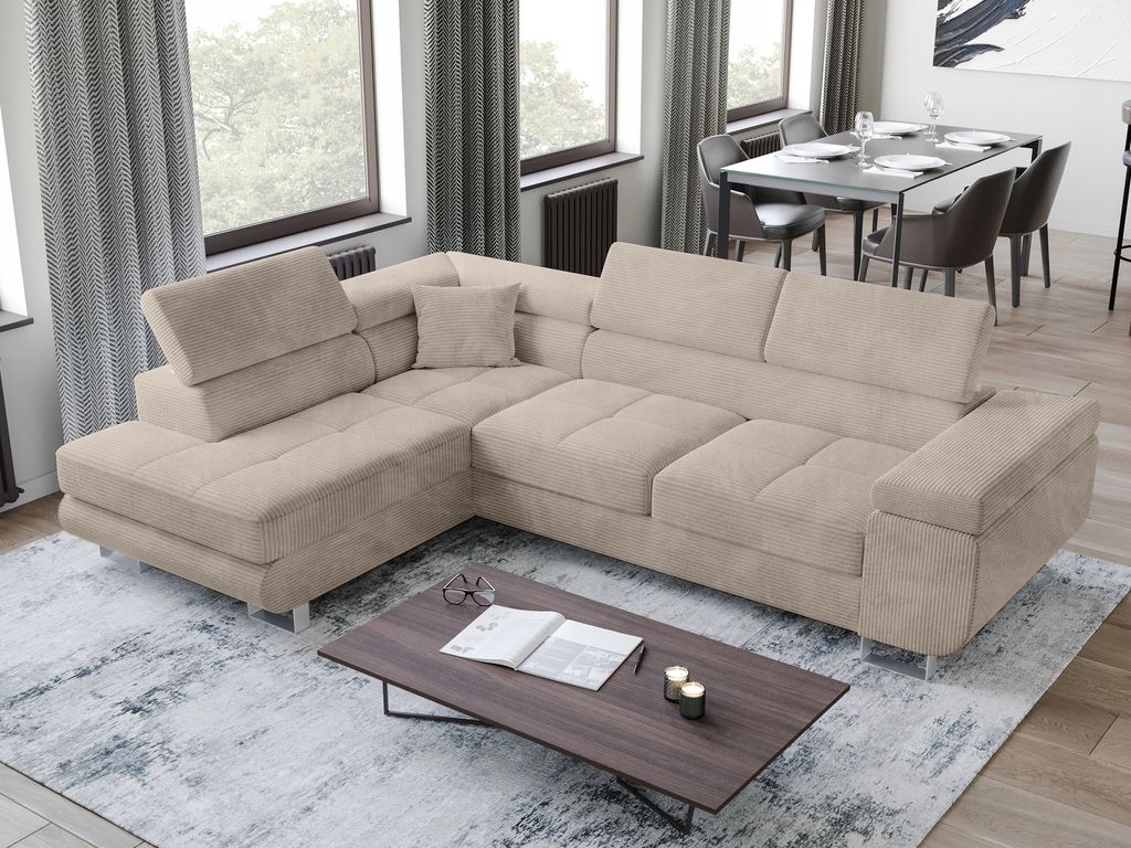 BroMARKT Ecksofa ANTON Schlaffunktion Bettkasten L-Form Produktbild 
