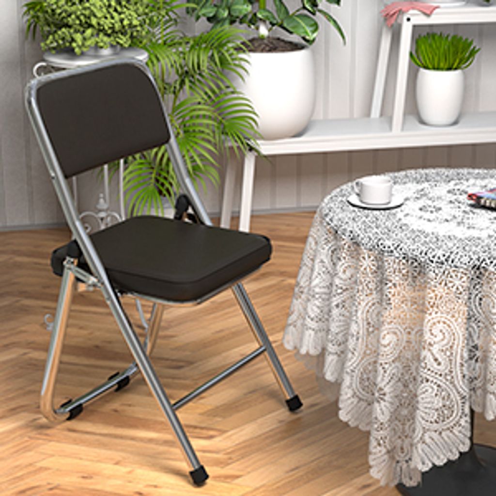 Klappstuhl 4er Set Lounge-Sessel mit Polster Besuchersstuhl