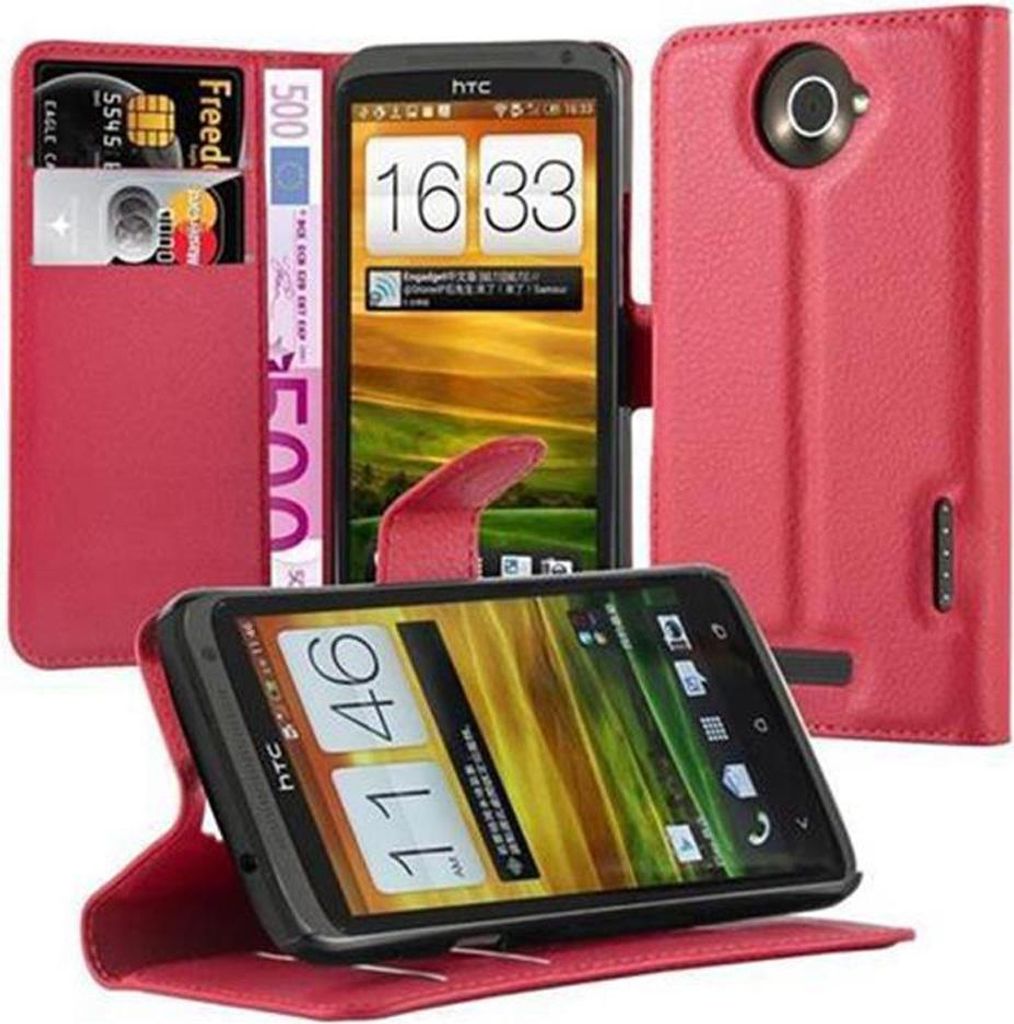 Cadorabo Hülle für HTC ONE X / X+ Schutz Hülle in Rot Handyhülle Etui Case Cover Magnetverschluss