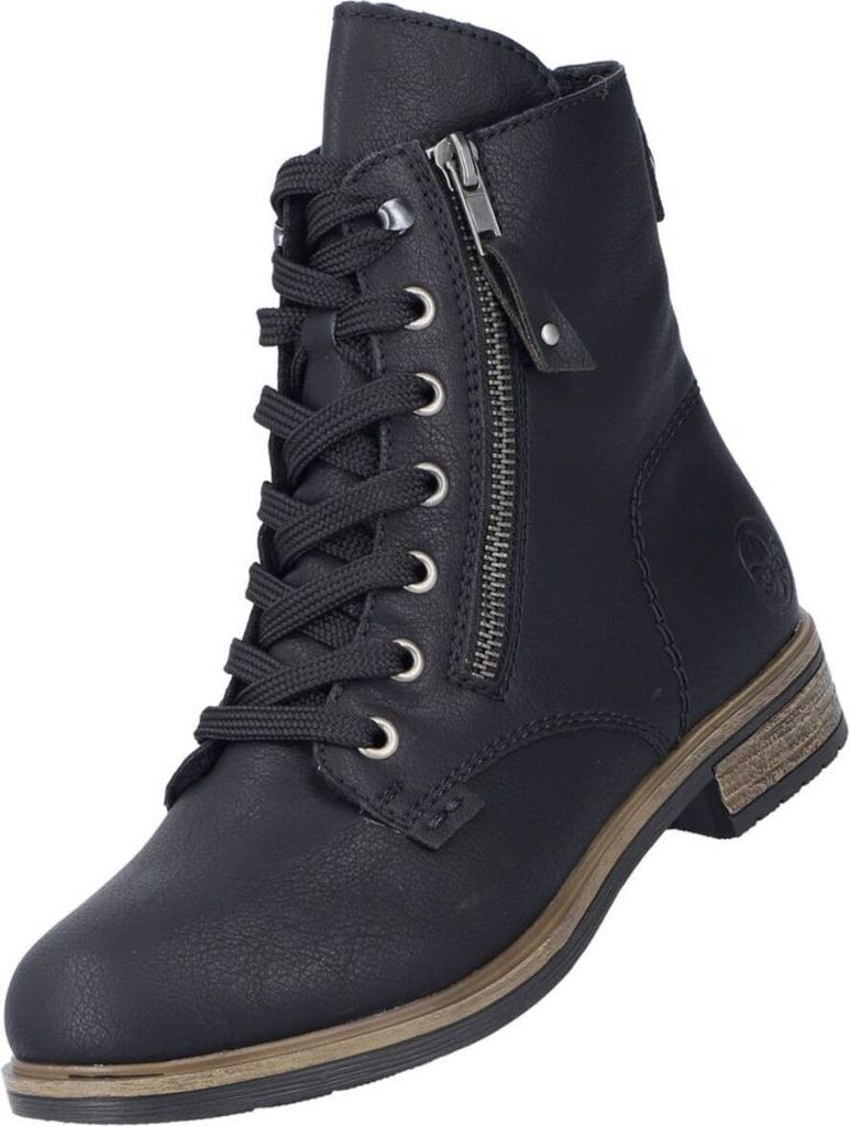 Rieker Damen Schnürstiefeletten Schwarz Synthetik Größe: 39 Produktbild 