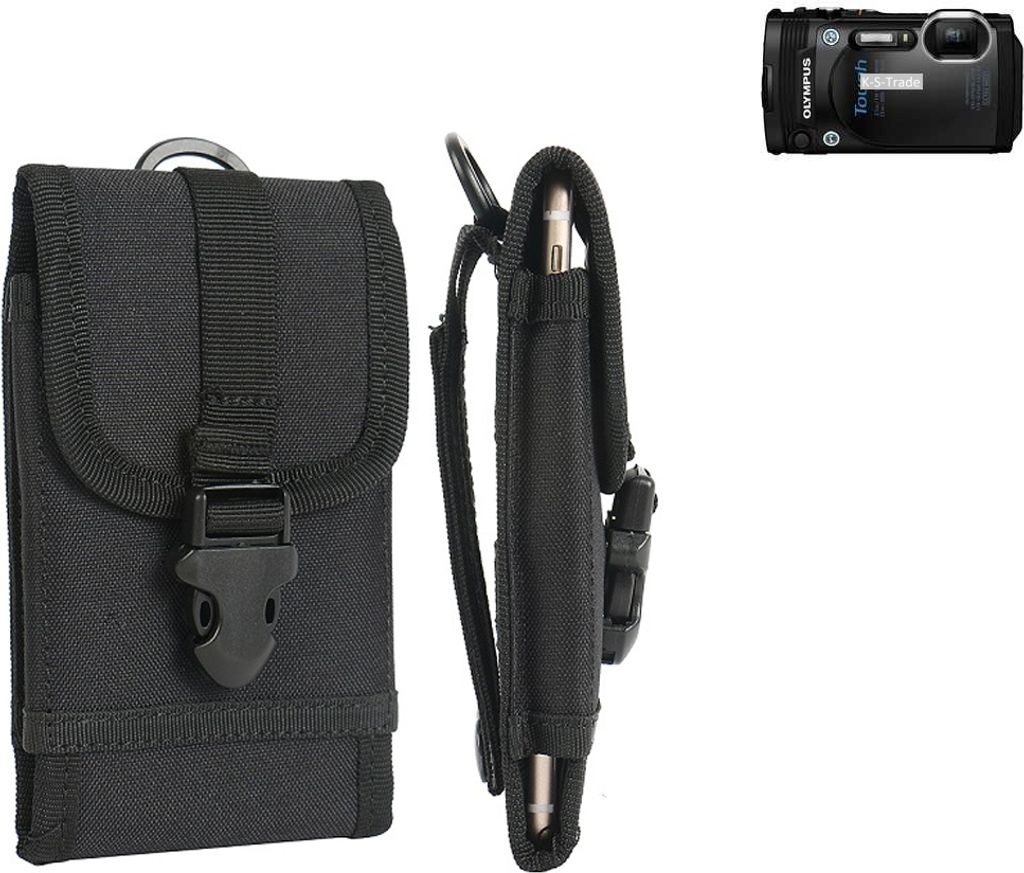 K-S-Trade Kameratasche Gürteltasche kompatibel mit Olympus Stylus TOUGH TG-860 Outdoor Gürtel Tasche für Kompaktkamera Holster Fototasche
