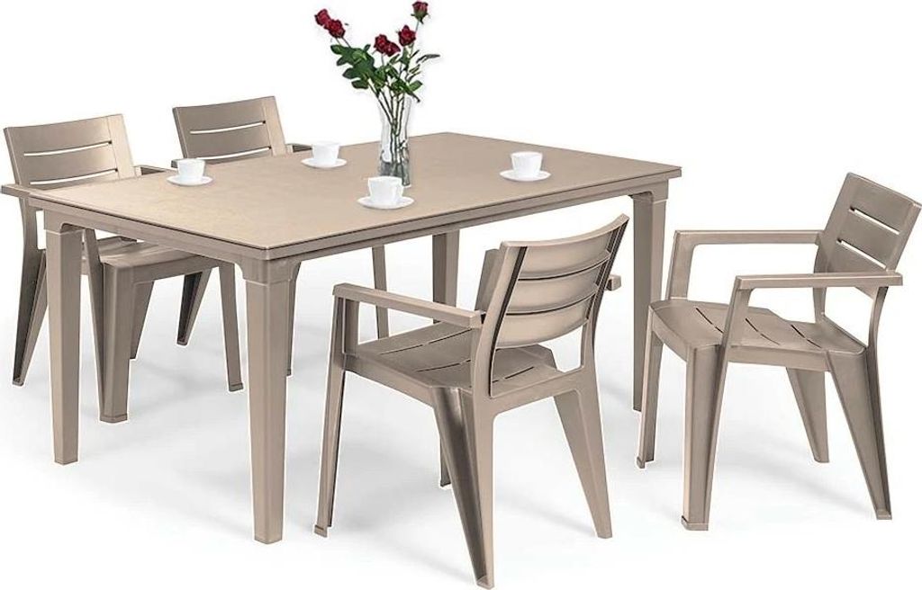 Curver Fujuli 4+1 Gartenmöbel Set Cappuccino