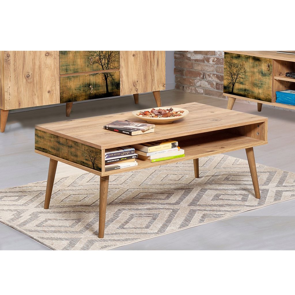 Skye Decor, Viva 2 - 729, Couchtisch, Atlantische Kiefer, 100 % MELAMINBESCHICHTETE SPANPLATTEN, 110 x 60 x 45 cm