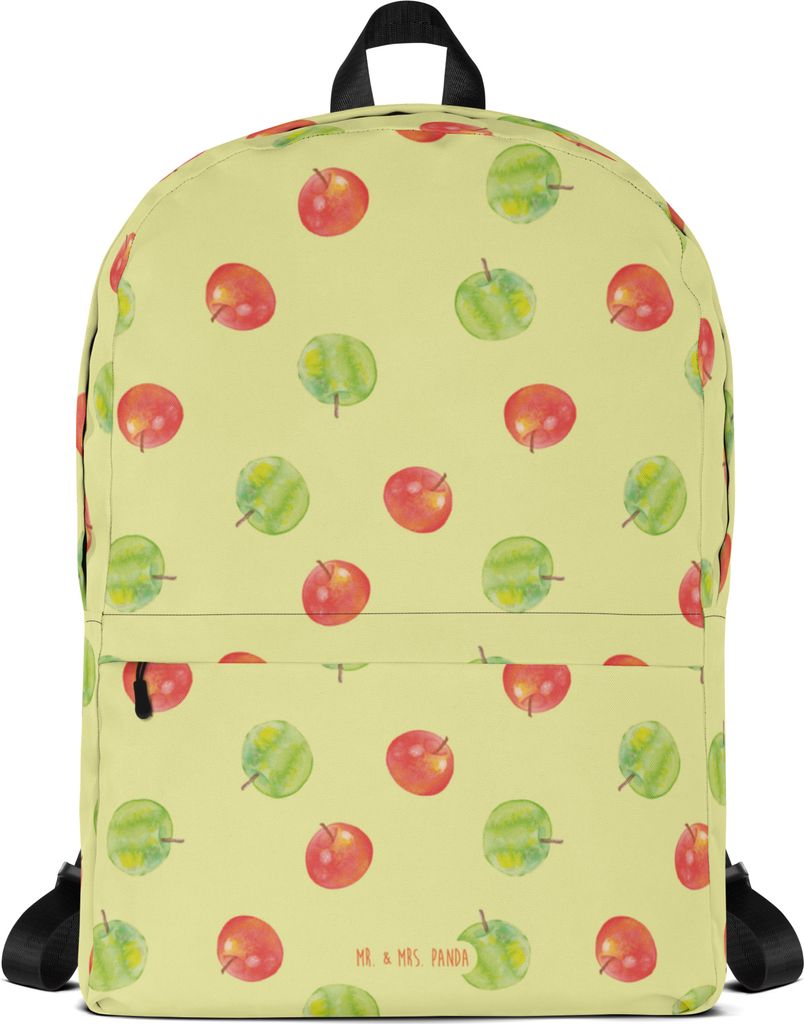 Mr. & Mrs. Panda Schulrucksack Apfel Traum - Gelb - Geschenk, Muster, Laptoprucksack, Unirucksack, Rucksack, Tagesrucksack, Business-Rucksack