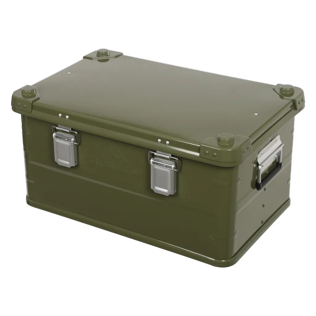 Campingbox 50L en Aluminium Vert - Caisse de Rangement Camping 20kg Max