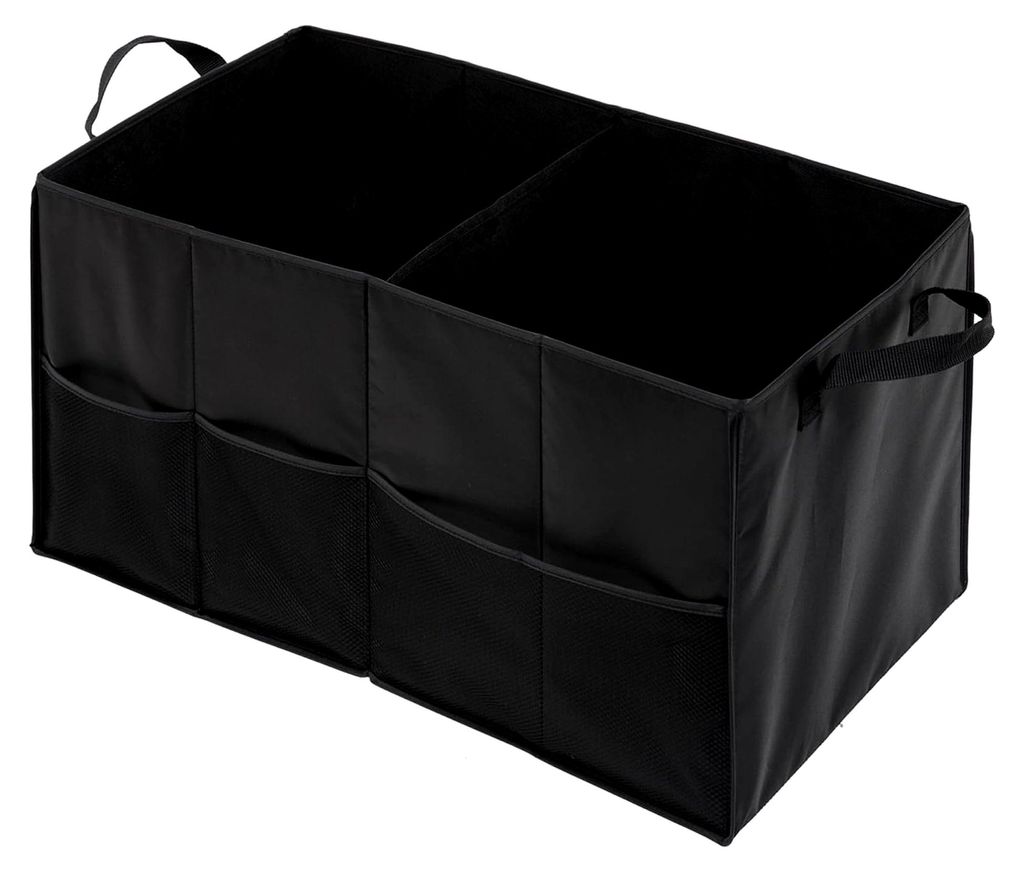 Zusammenklappbarer Kofferraum-Organizer, Stoff, Schwarz, 33,02 x 34,92 x 2,54 cm