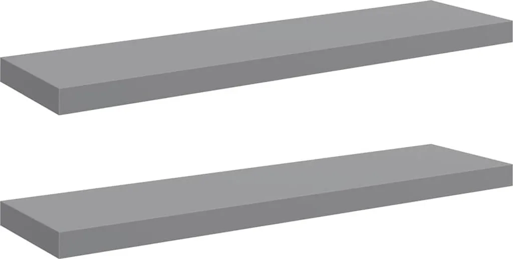 Set 2 Mensole a Muro vidaXL Grigio 90x23,5cm - Stile Minimalista MDF