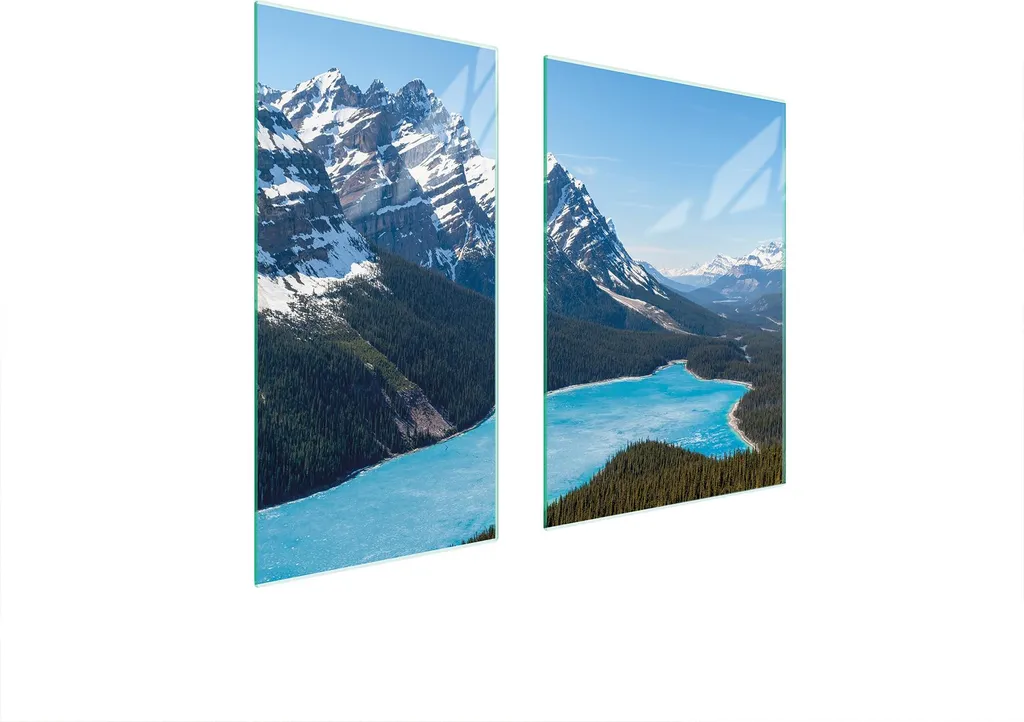 Set Coprifornelli 2 Pezzi 75x52 Vetro Montagne - Stile per la tua Cucina
