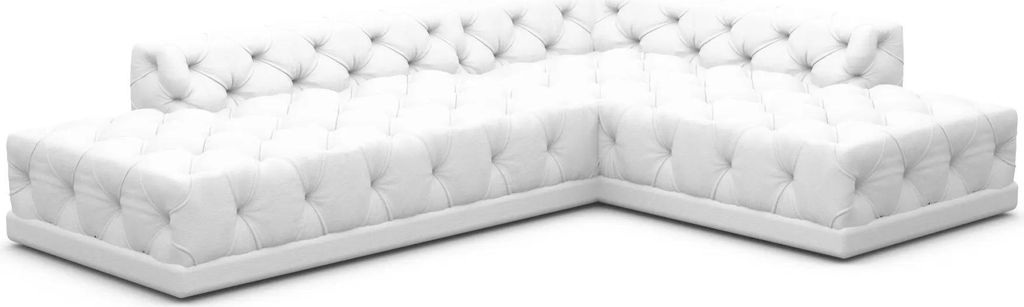 Kunstleder L-Form Lounge Sofa Meliva Weiß Rechts