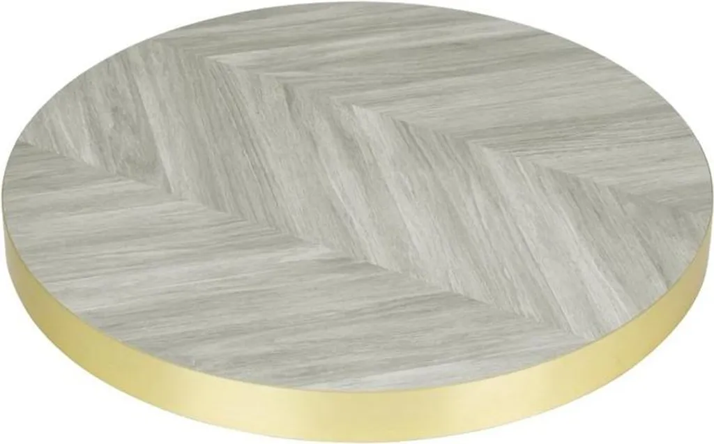 Plateau de Table Rond 60cm Bolero avec Finition Chevron pour Bistro