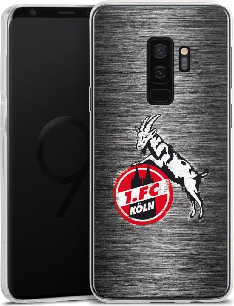 DeinDesign Handyhülle für Samsung Galaxy S9 Plus Silikon Hülle Case Smartphone Schutzhülle 1. FC Köln Metallic Look Offizielles Lizenzprodukt
