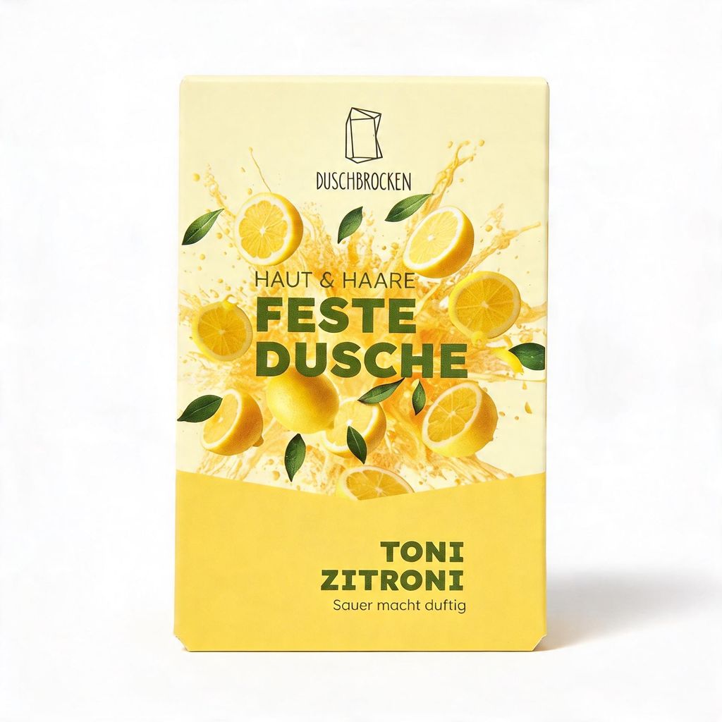 Duschseife Toni Zitroni mit Zitronenduft, plastikfrei, Produktbild 