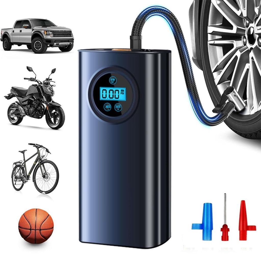 Kabellose Auto-Luftpumpe mit Digitalanzeige & Auto-Stopp – Produktbild 