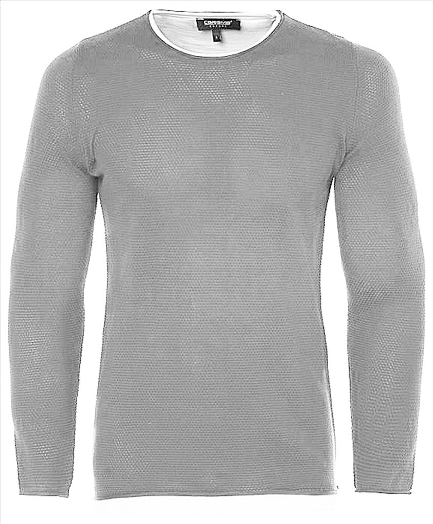 Brandneu Schicker Strickpullover CARISMA CRM7479 Grau 2 in 1 Optik XL