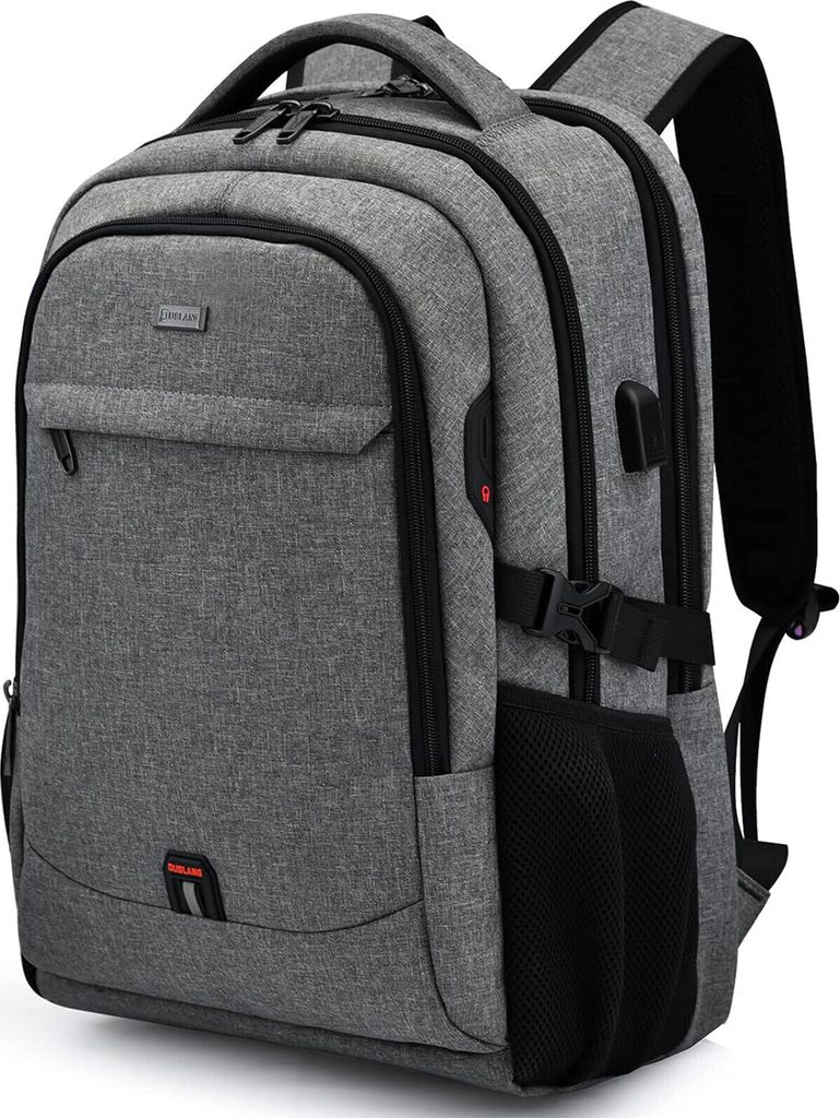 OKWISH Laptoprucksack Laptop Rucksack Wasserbeständig Laptoptasche Laptop mit USB-Anschluss, Anti-Diebstahl, Backpack mit Laptopfach Hellgrau