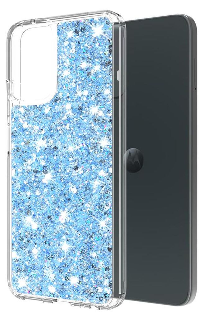 Techsuit Sparkly Glitter Back Cover Hülle für Motorola Moto G34 - Blau