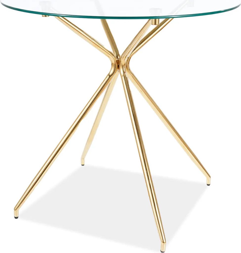 Runder Esszimmertisch OTO – transparent / golden