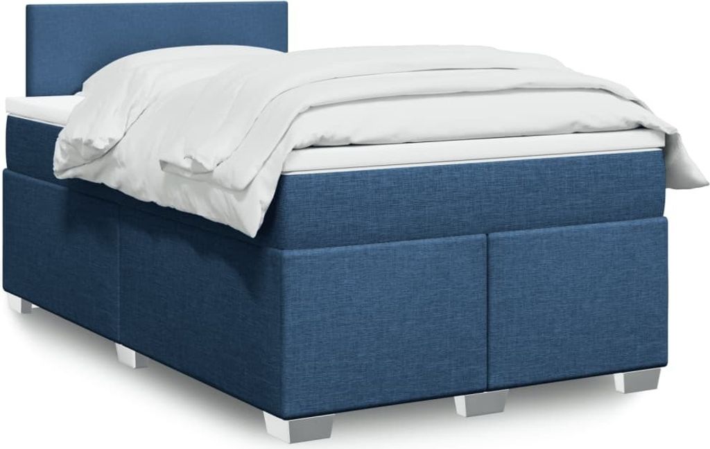 Maison Exclusive - Boxspringbett mit Matratze Blau 120x190 cm Stoff