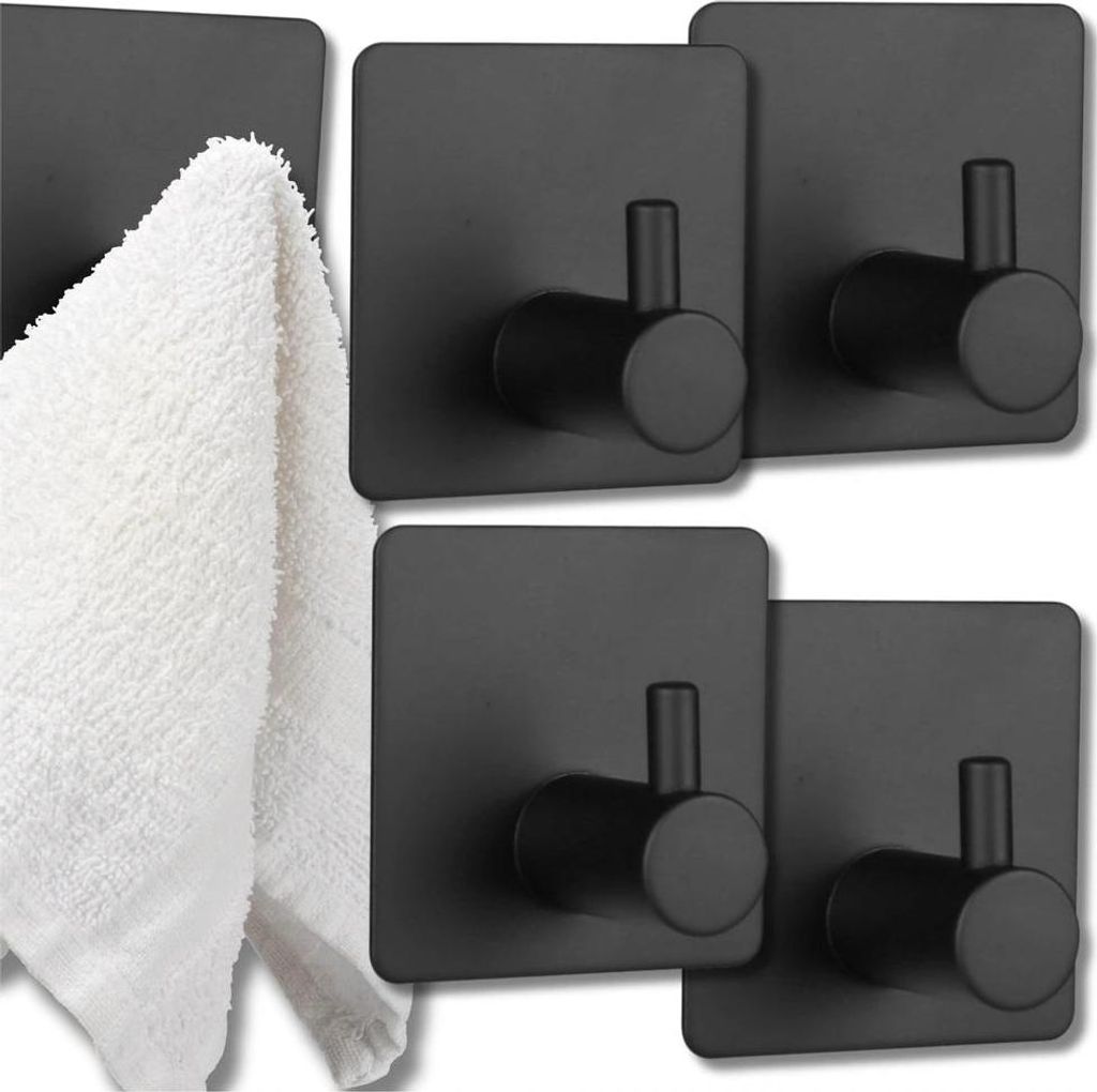 Ganci da parete Loft, nero opaco, 4 pezzi, dimensioni Immagine del prodotto 