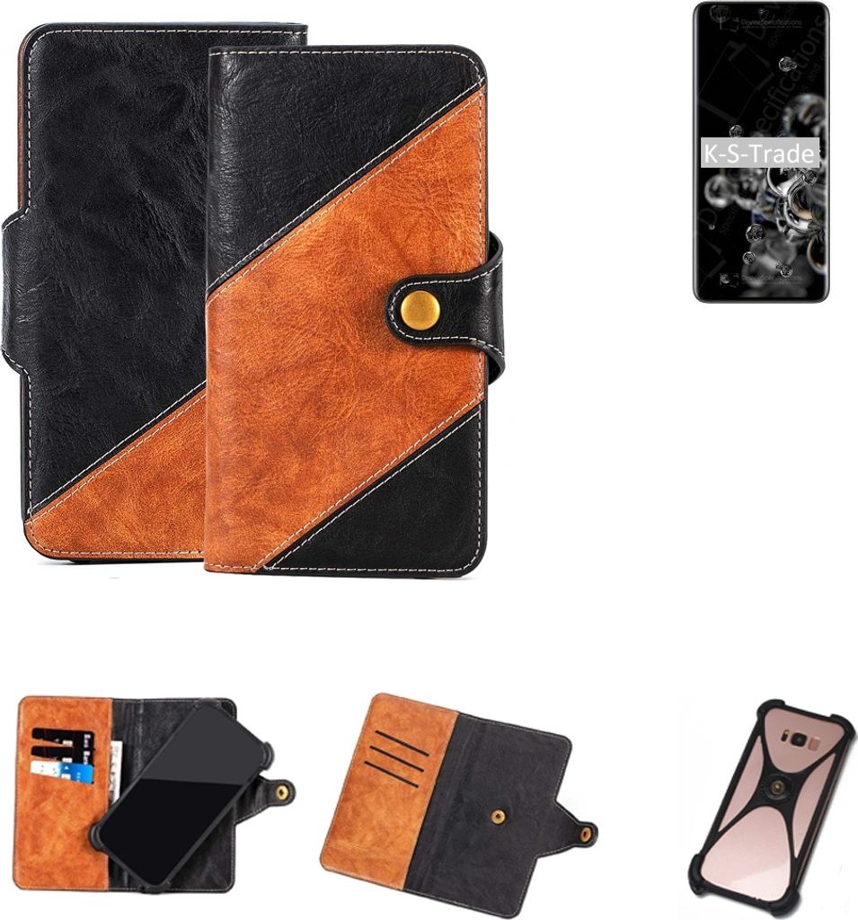 K-S-Trade Handyhülle Schutzhülle Bookstyle Case Wallet-Case kompatibel mit Samsung Galaxy S20 Ultra 5G SD865 Handy Cover Bumper Klapphülle schwarz